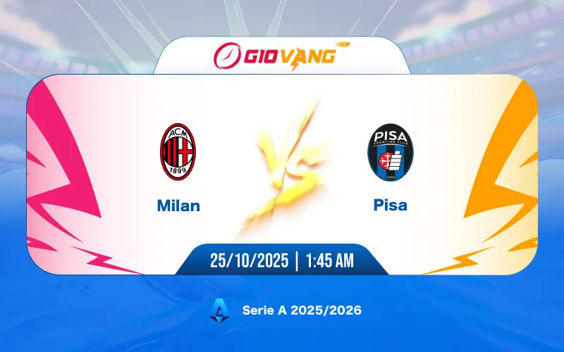 Soi kèo AC Milan vs Pisa 01h45 ngày 25/10/2025 – Serie A