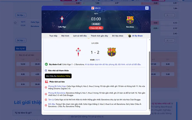 Dự đoán AI Celta Vigo vs Barcelona 03h00 ngày 10/11/2025