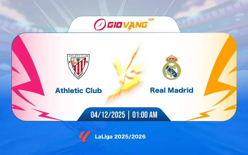 Soi kèo Ath Bilbao vs Real Madrid 01h00 ngày 04/12/2025 – La Liga