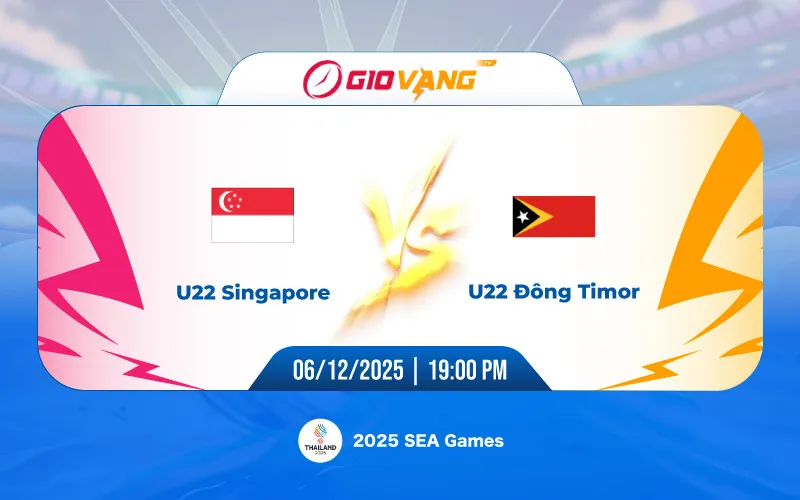 Soi kèo U22 Singapore vs U22 Đông Timor 19h00 ngày 06/12/2025 – SEA Games