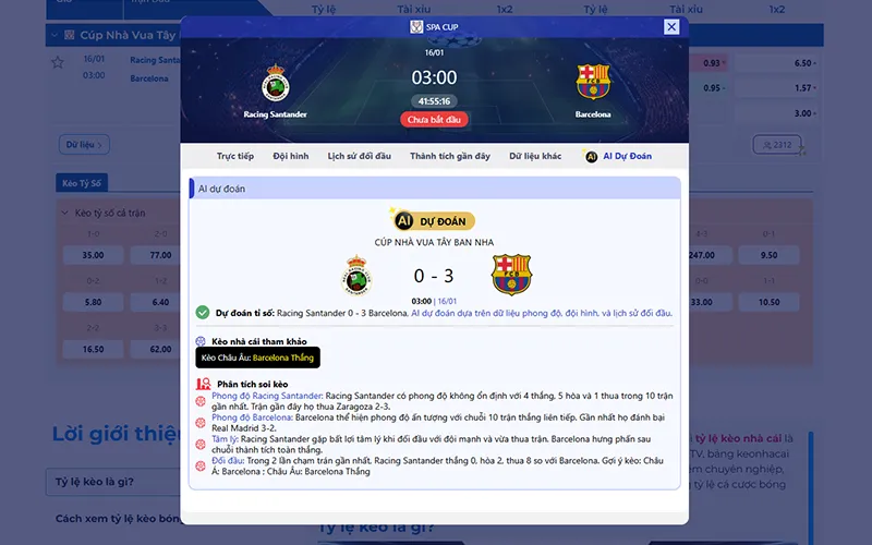 Dự đoán AI Racing Santander vs Barcelona 03h00 ngày 16/01/2026