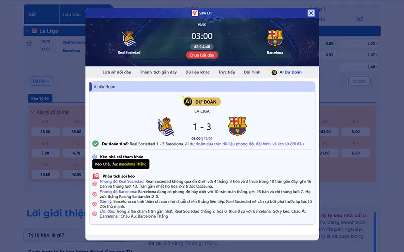 Dự đoán AI Sociedad vs Barcelona 03h00 ngày 19/01/2026