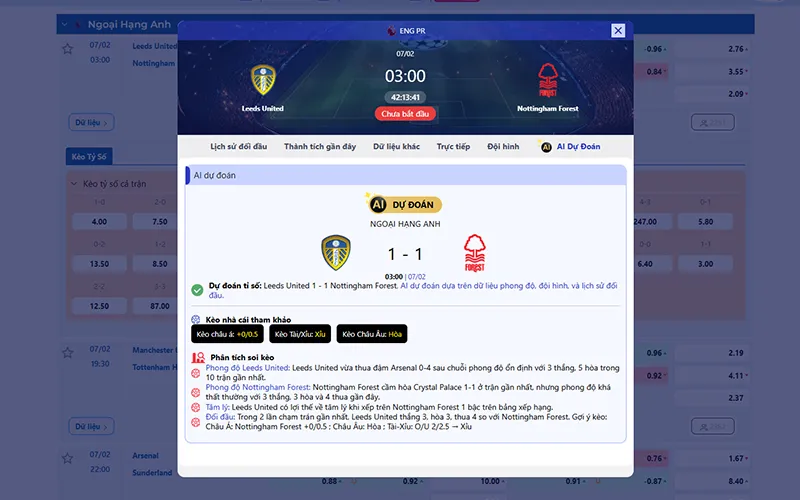 Dự đoán AI Leeds vs Nottingham 03h00 ngày 07/02/2026