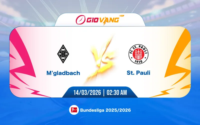 Soi kèo Monchengladbach vs St. Pauli 02h30 ngày 14/3/2026 – Bundesliga
