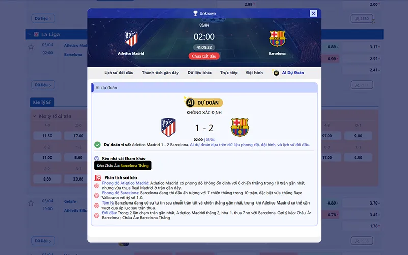 Dự đoán AI Atl Madrid vs Barcelona 02h00 ngày 05/4/2026