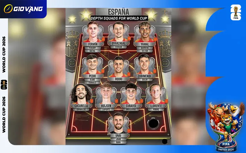Danh sách cầu thủ đội tuyển Tây Ban Nha tại World Cup 2026