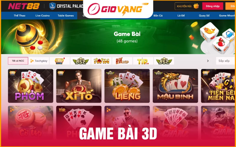 Game bài 3D sống động, tham gia bàn cược hấp dẫn ngay tại nhà
