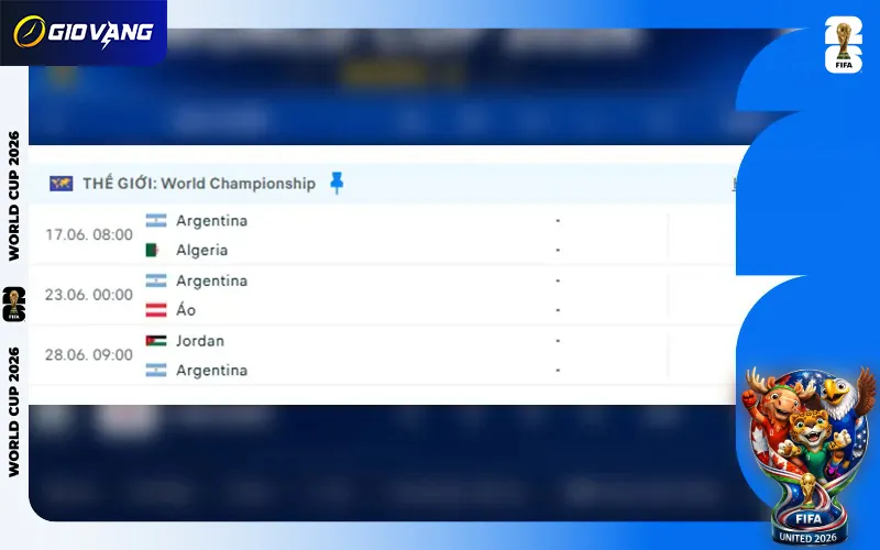 Lịch Thi Đấu Đội Tuyển Argentina Tại World Cup 2026