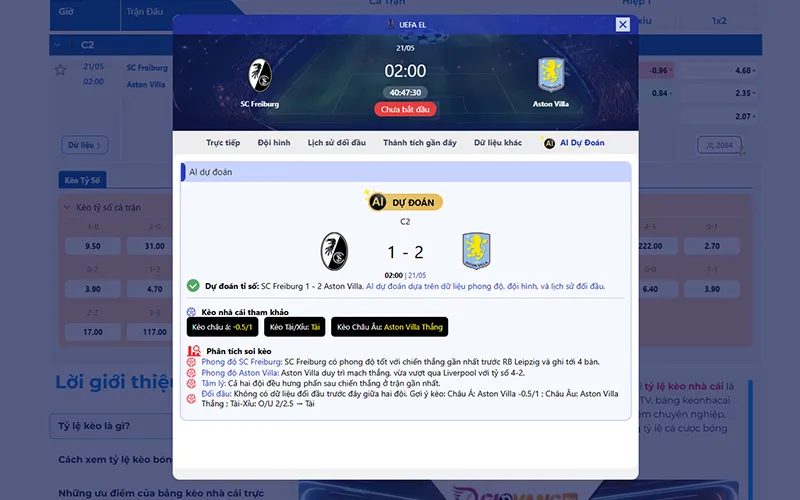 Dự đoán AI Freiburg vs Aston Villa 02h00 ngày 21/5/2026