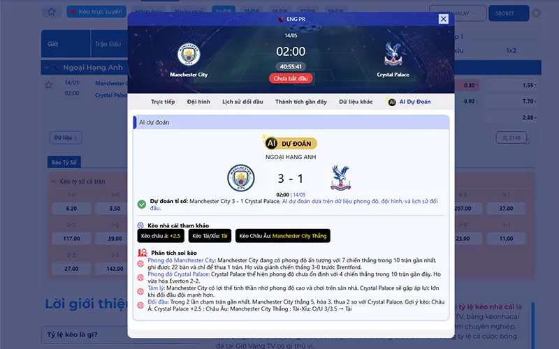 Dự đoán AI Man City vs Crystal Palace 02h00 ngày 14/5/2026