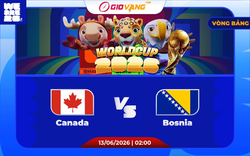 Soi kèo Canada vs Bosnia 02h00 ngày 13/6/2026 – World Cup 2026