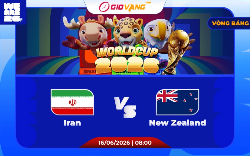 Soi kèo Iran vs New Zealand 08h00 ngày 16/6/2026 – World Cup 2026