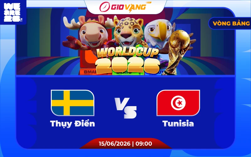 Soi kèo Thụy Điển vs Tunisia 09h00 ngày 15/6/2026 – World Cup 2026