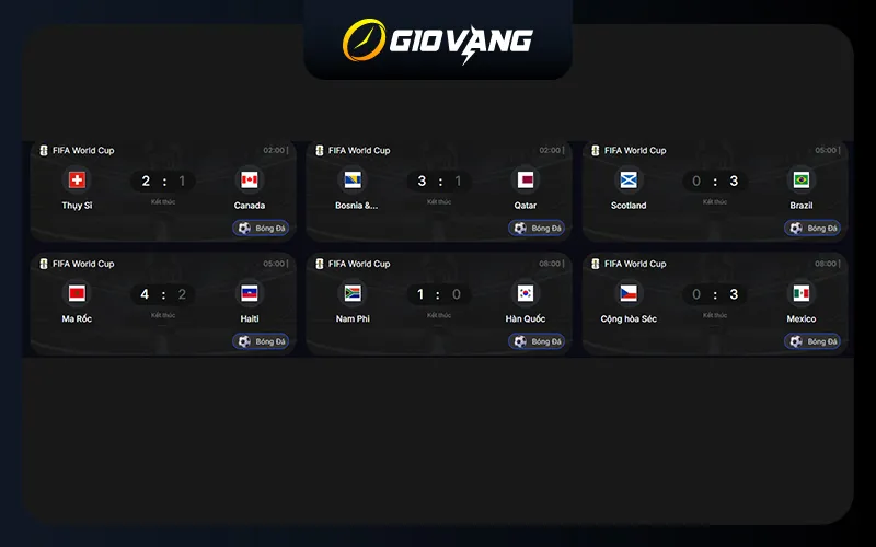 KQBD World Cup trực tuyến làm mới ngay sau trận