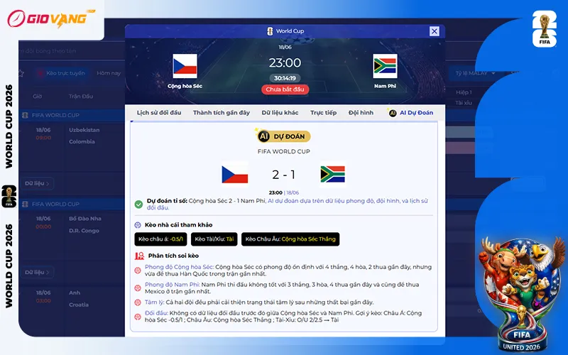Dự đoán AI CH Séc vs Nam Phi 23h00 ngày 18/6/2026