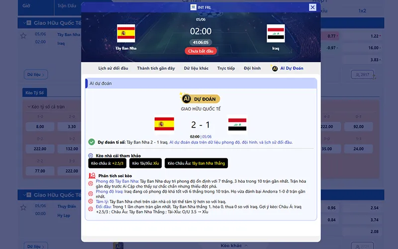 Dự đoán AI Tây Ban Nha vs Iraq 02h00 ngày 05/6/2026