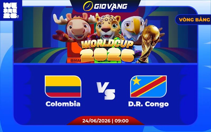 Soi kèo Colombia vs DR Congo 09h00 ngày 24/6/2026 – World Cup 2026