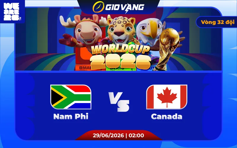 Soi kèo Nam Phi vs Canada 02h00 ngày 29/6/2026 – World Cup 2026
