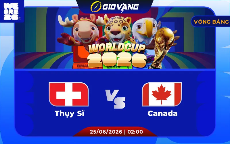 Soi kèo Thụy Sĩ vs Canada 02h00 ngày 25/6/2026 – World Cup 2026
