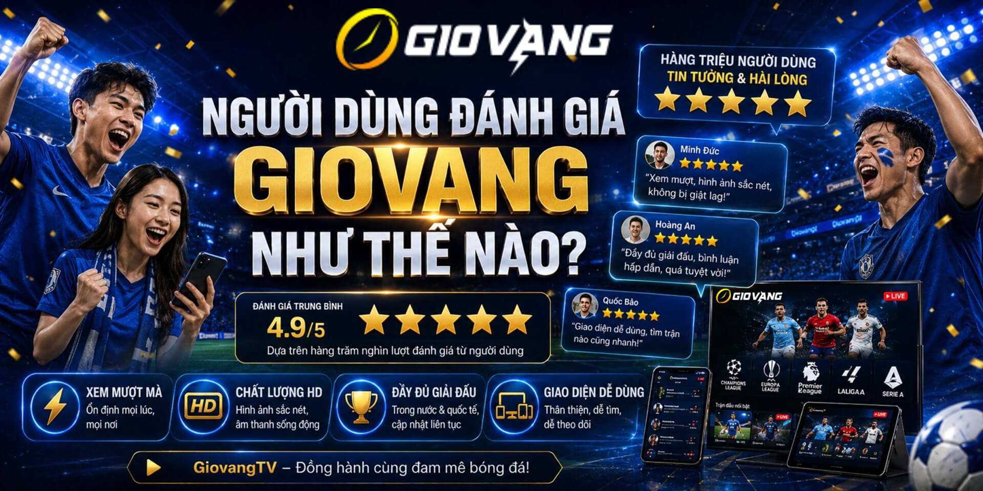 Người dùng đánh giá như thế nào về kênh tructiepbongda Giờ Vàng TV