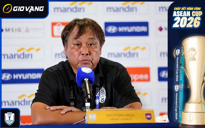 HLV Koji Gyotoku tại giải ASEAN Cup 2026 cùng ĐT Campuchia