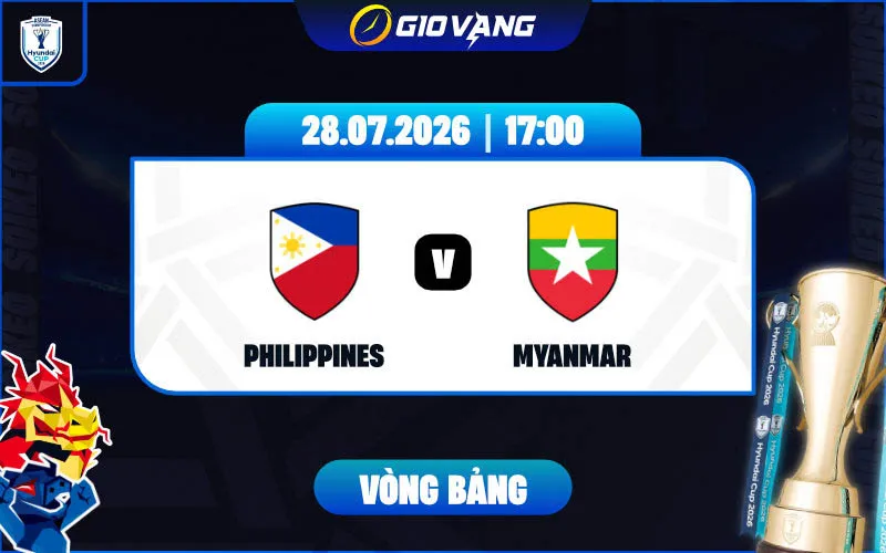 Soi kèo Philippines vs Myanmar 17h00 ngày 28/7/2026 – ASEAN Cup 2026
