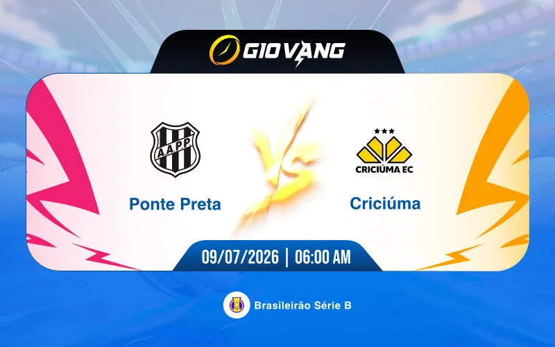 Soi kèo Ponte Preta vs Criciuma 06h00 ngày 09/7/2026 – Hạng 2 Brazil
