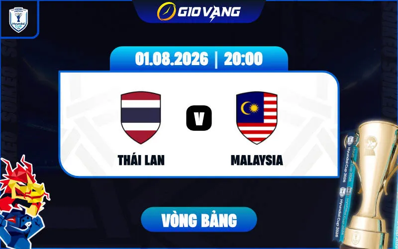 Soi kèo Thái Lan vs Malaysia 20h00 ngày 01/8/2026 – ASEAN Cup 2026