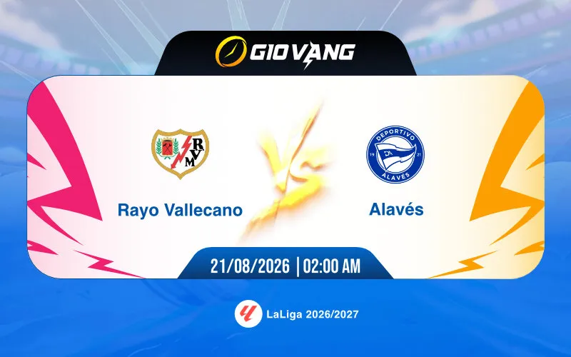 Soi kèo Rayo Vallecano vs Alaves 02h00 ngày 21/8/2026 – La Liga